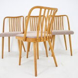 1970s Antonin Suman Set of 4 Oak Dining Chairs, Czechoslovakia