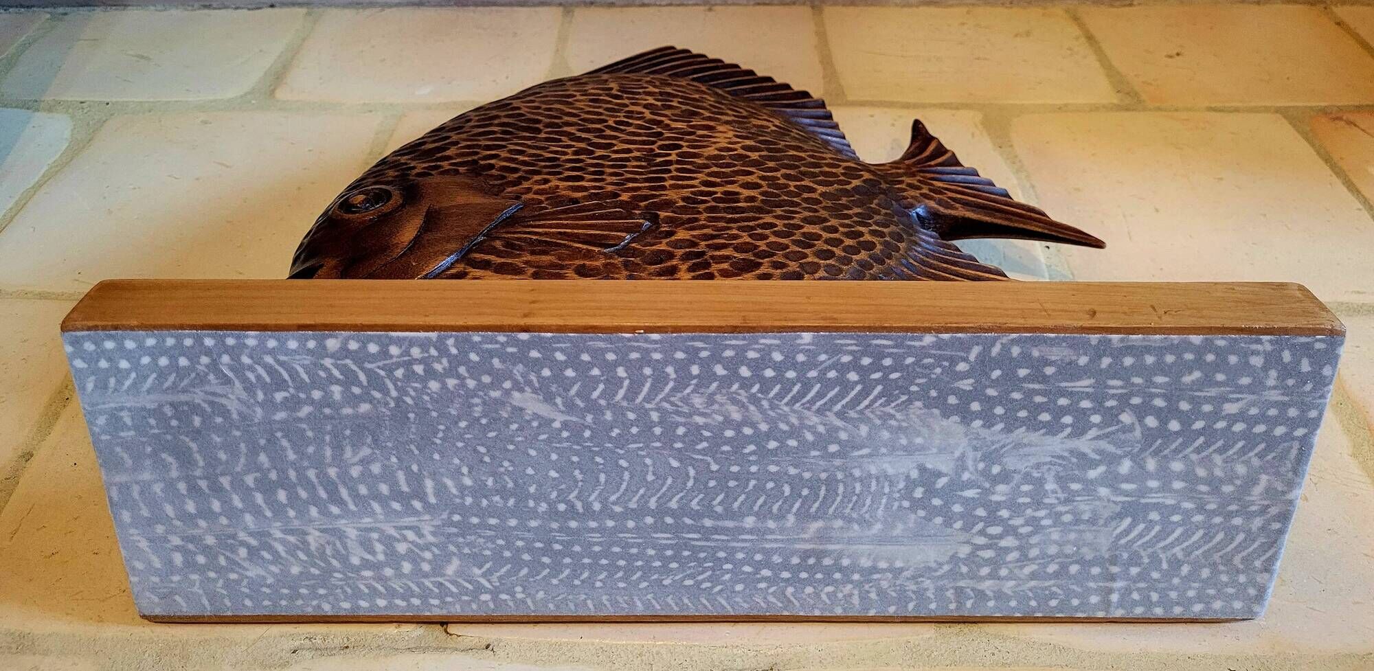 Old vintage wooden sculpture from the 40s-50s signed Rignault