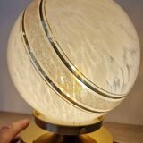 White Clichy Glass Globe Touch Lamp