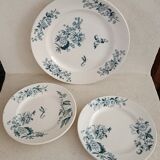 2 assiettes et un plat terre de fer Longwy