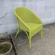 Lime green wicker armchair