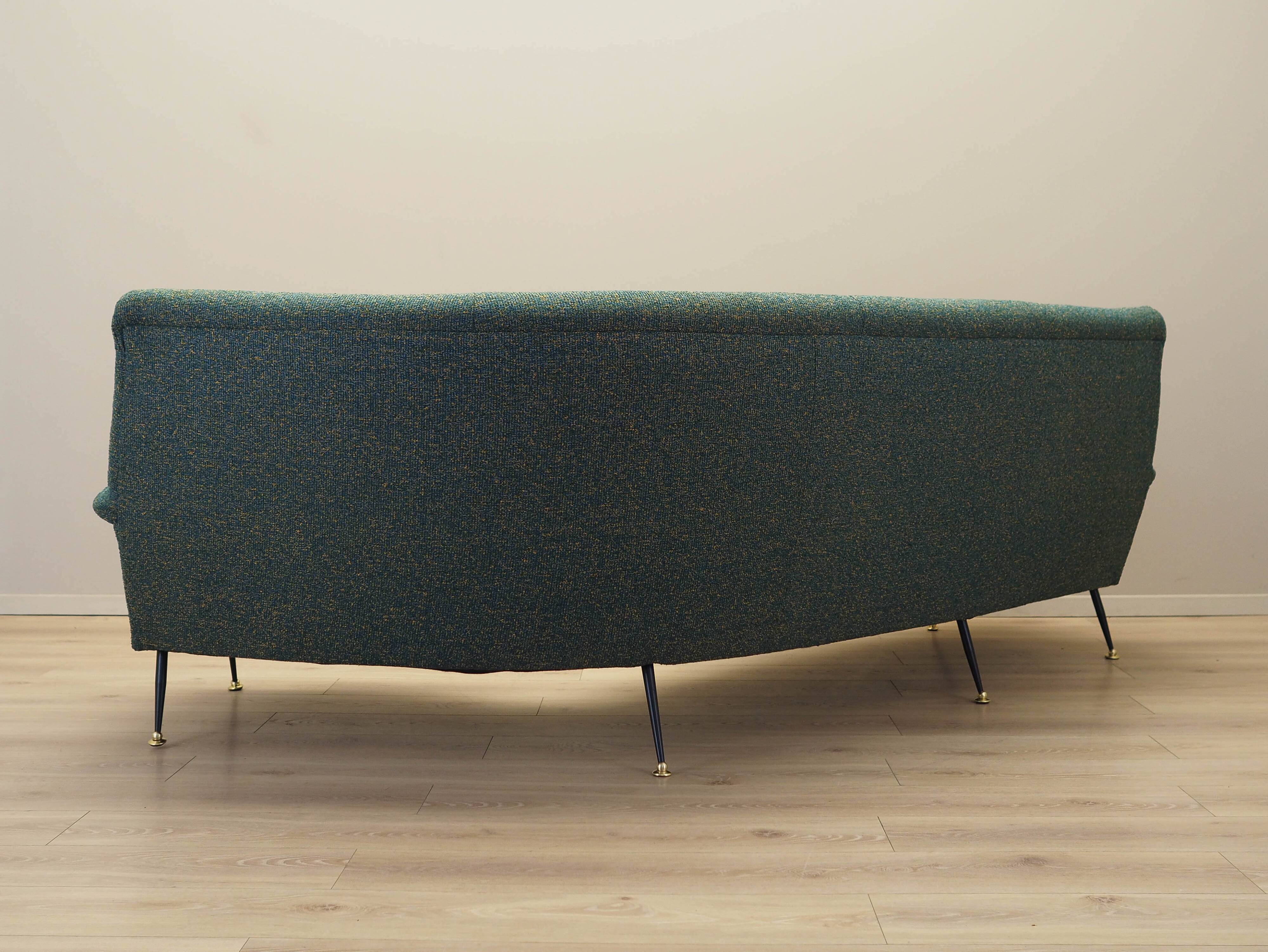 Canapé vert mélangé, design danois, années 1970, production : Danemark