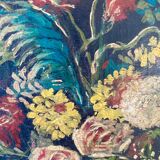 Still life oil under glass