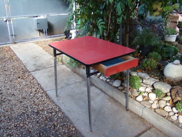 Vintage red formica table 60