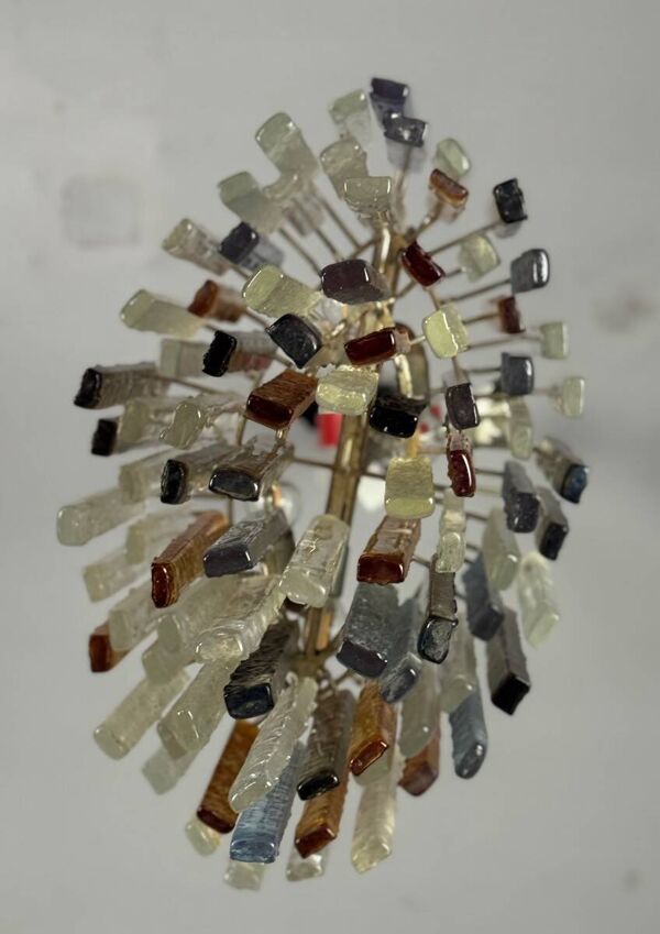 Lustre vénitien de forme ovale en verre de Murano, vers 1950, Venini