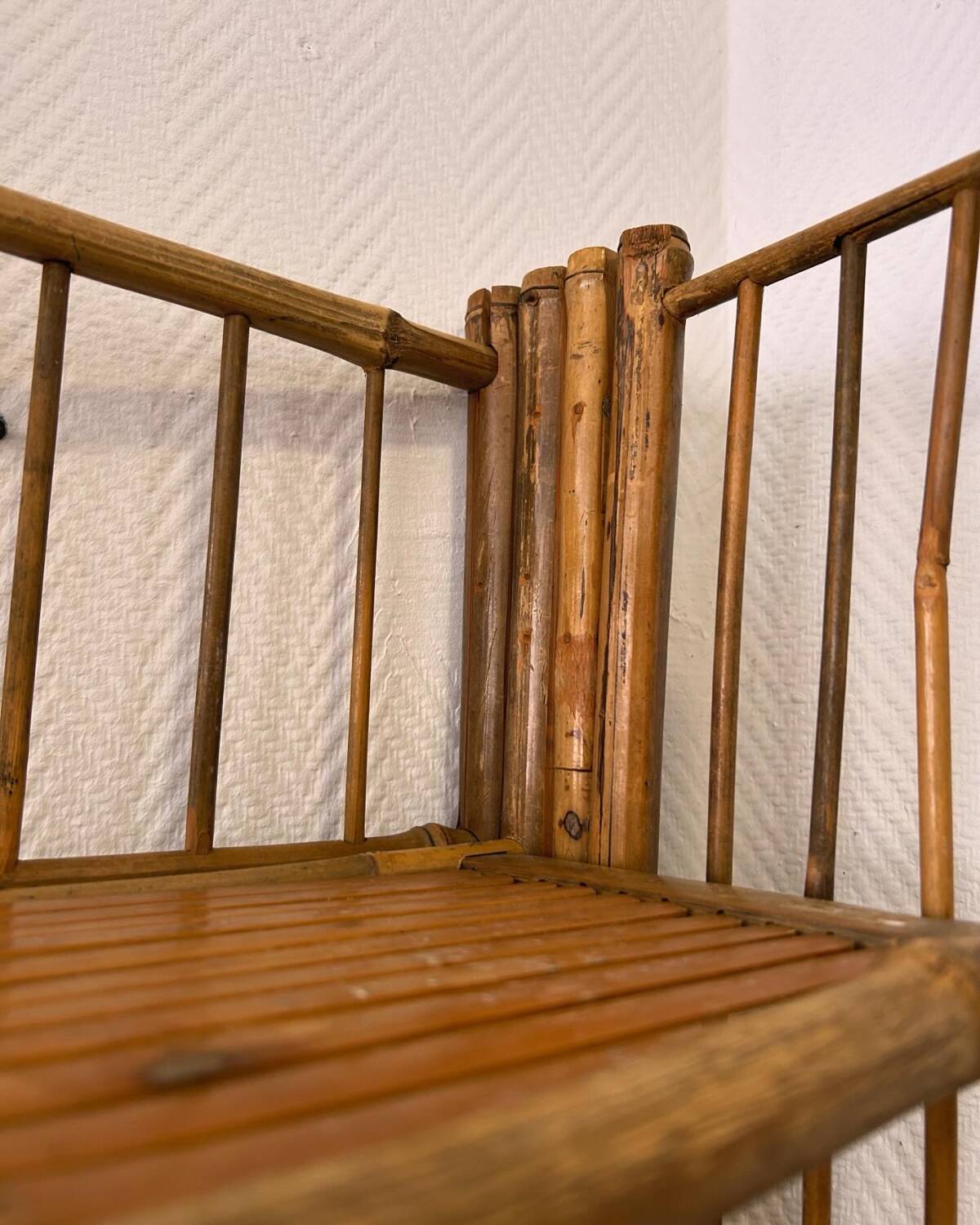 Bamboo standing shelf from the 60s