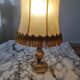 Brass lamp with vintage mother-of-pearl lampshade