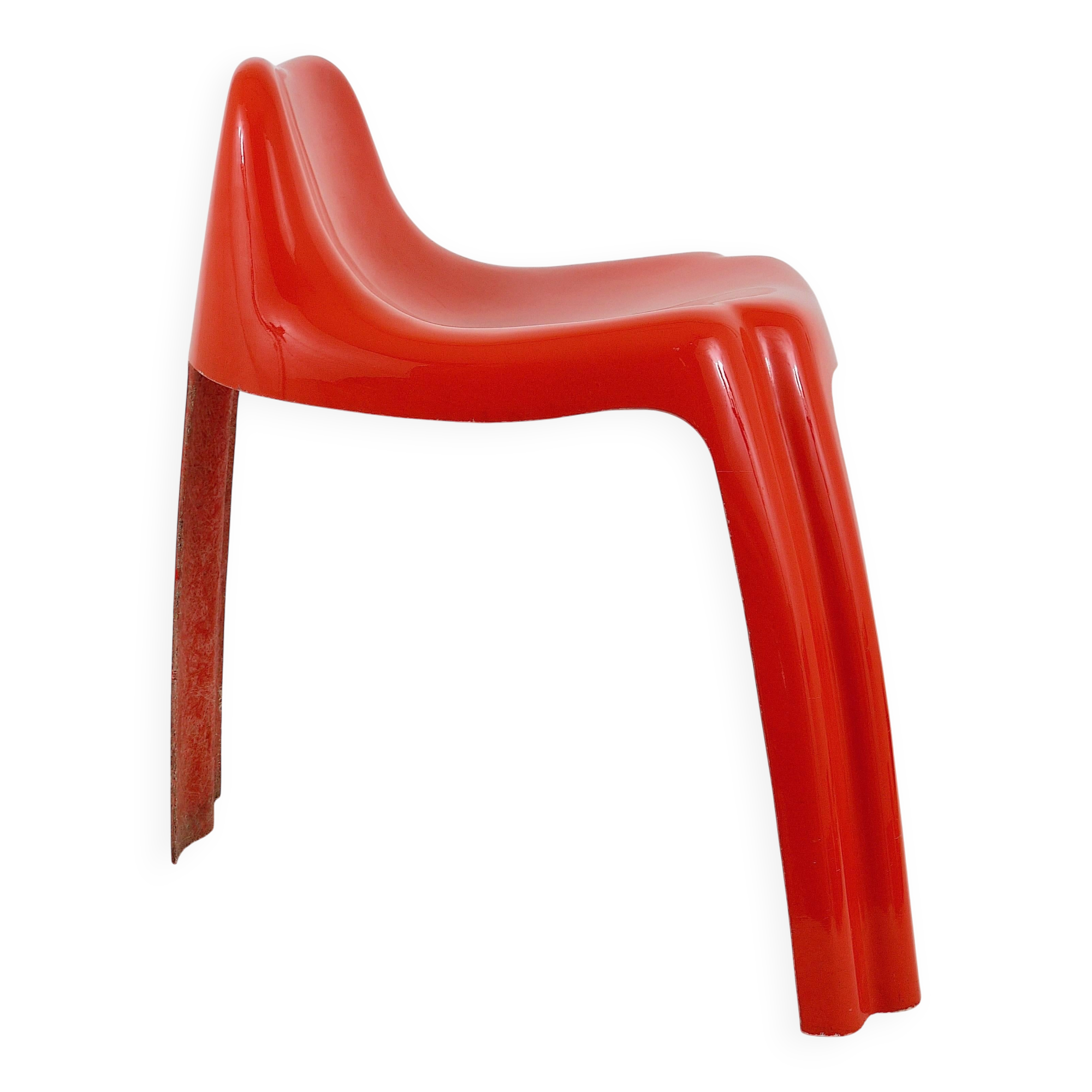 Chaise Patrick Gingembre Ginger Orange en Fibre de Verre Ginger, Paulus, France, années 1970