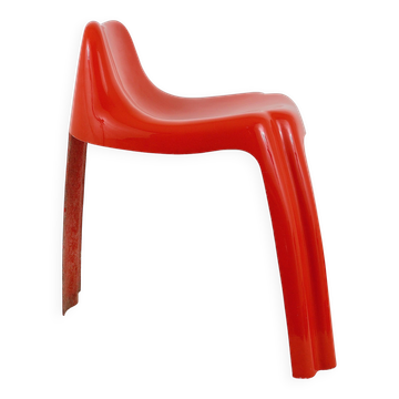 Chaise Patrick Gingembre Ginger Orange en Fibre de Verre Ginger, Paulus, France, années 1970