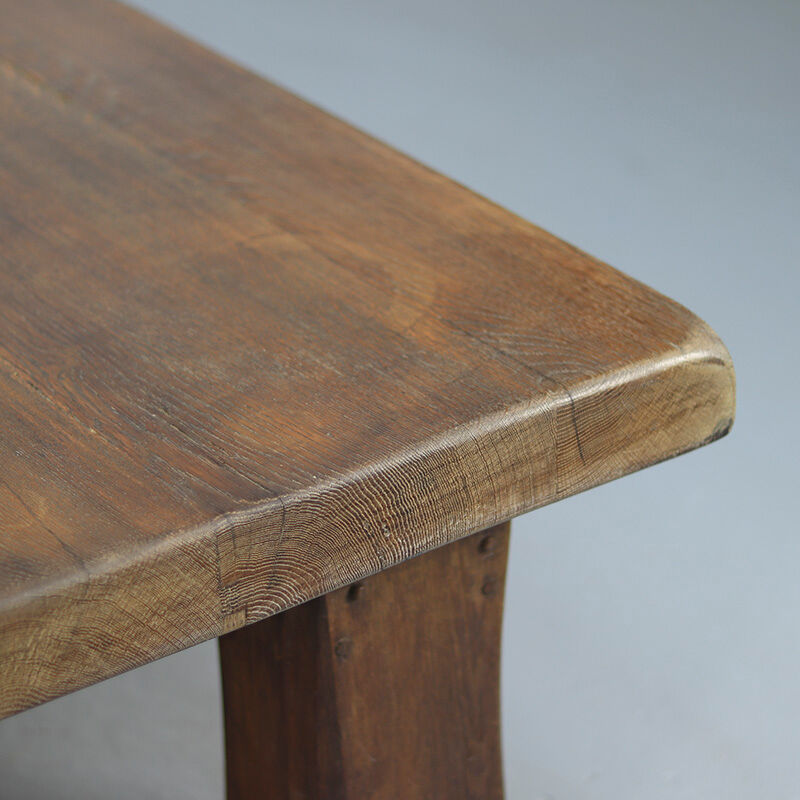Large Rustic Vintage Brutalist Coffee Table in Oak