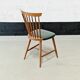 6 scandinavian wood & vinyl chairs, 1960s