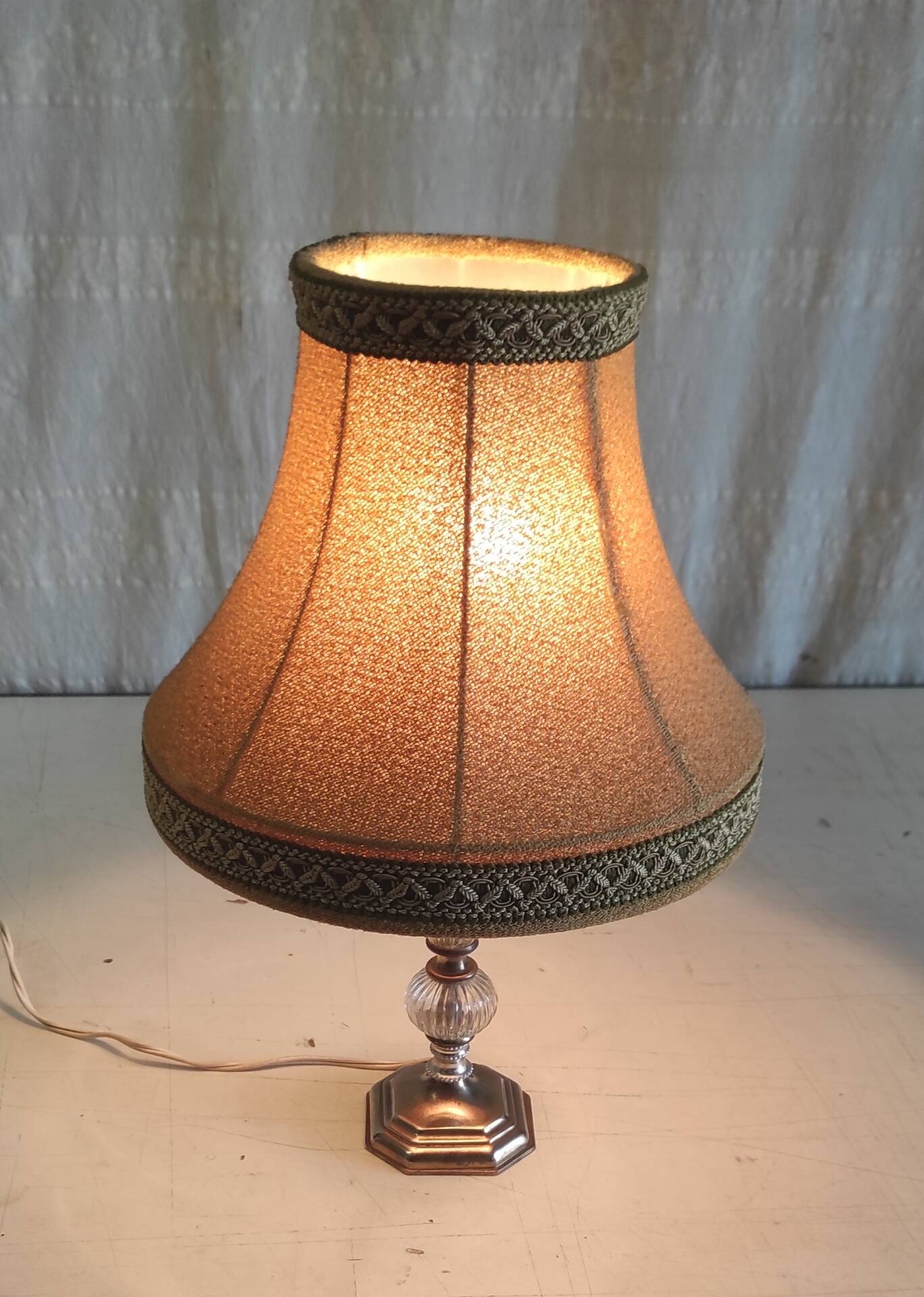 Table lamp in brass and glass - mid 20th century