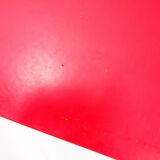 Small side table with turned legs and red top - Josco, made in Belgium - 1950s