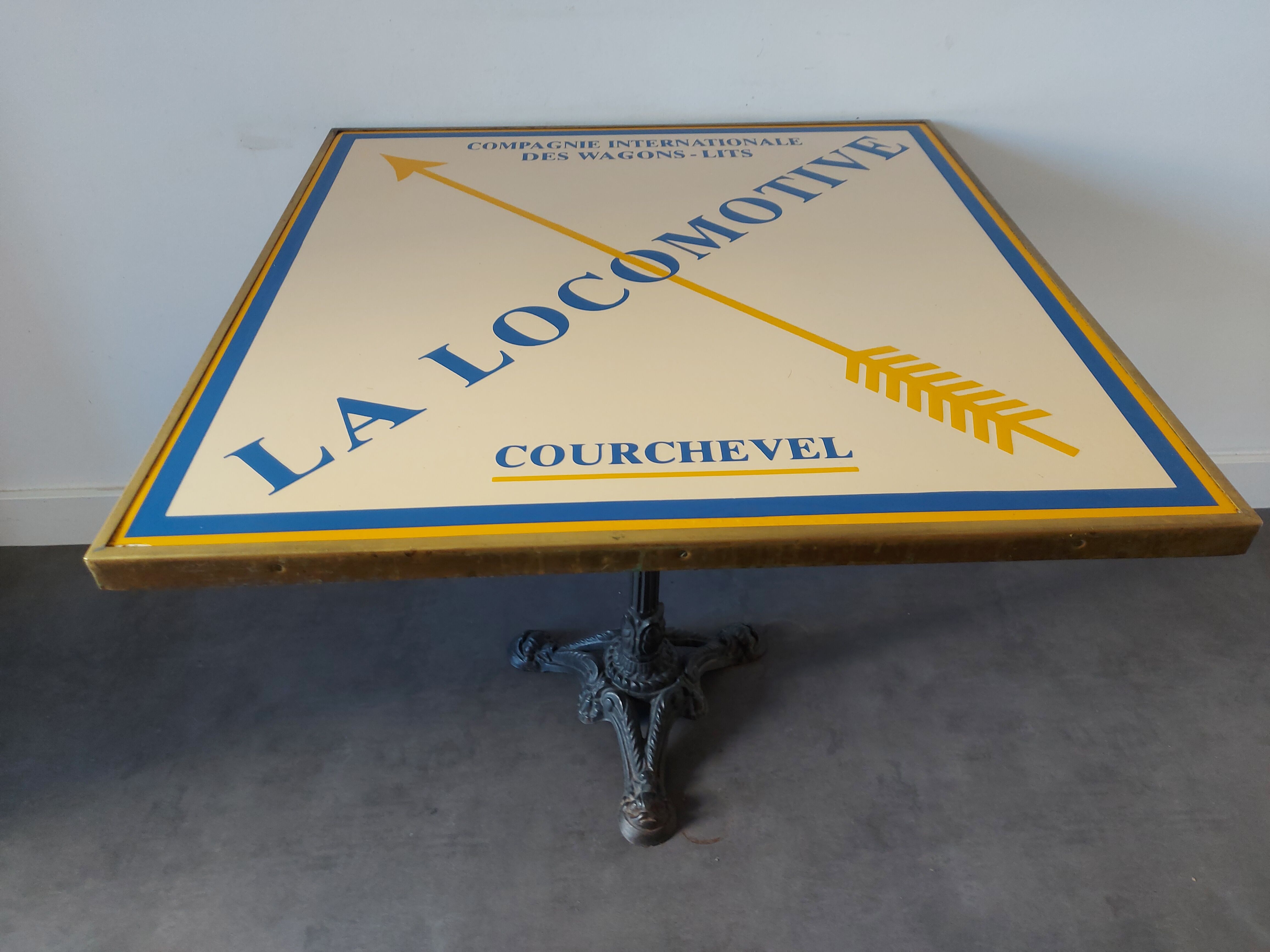 Vintage enameled table, Courchevel ski resort