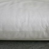 Maralunga sofa by Vico Magistretti, Cassina, white leather, Italy, circa 1970