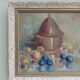 Huile sur toile suédoise vintage du milieu du siècle