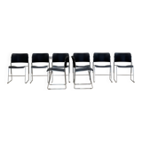 Set Of 8 Chairs By David Rowland (In Black Metal)