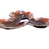 Trio de plats vintage français en céramique Vallauris en forme de feuille