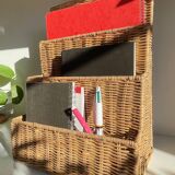 Vintage rattan storage basket