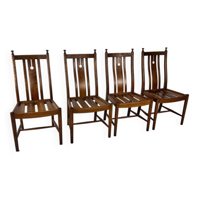 Ensemble de 4 chaises de salle à manger en chêne par Ercol, 1980s