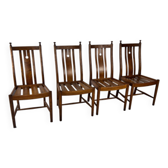 Set of 4 Oak Dining Chairs by Ercol, 1980s