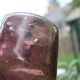 Large amethyst bubble glass candle holder on a stand – H27 cm