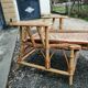 Vintage armchair lounge chair in rattan art deco with footrest and adjustable