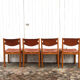 Set de 4 chaises en orme et cuir