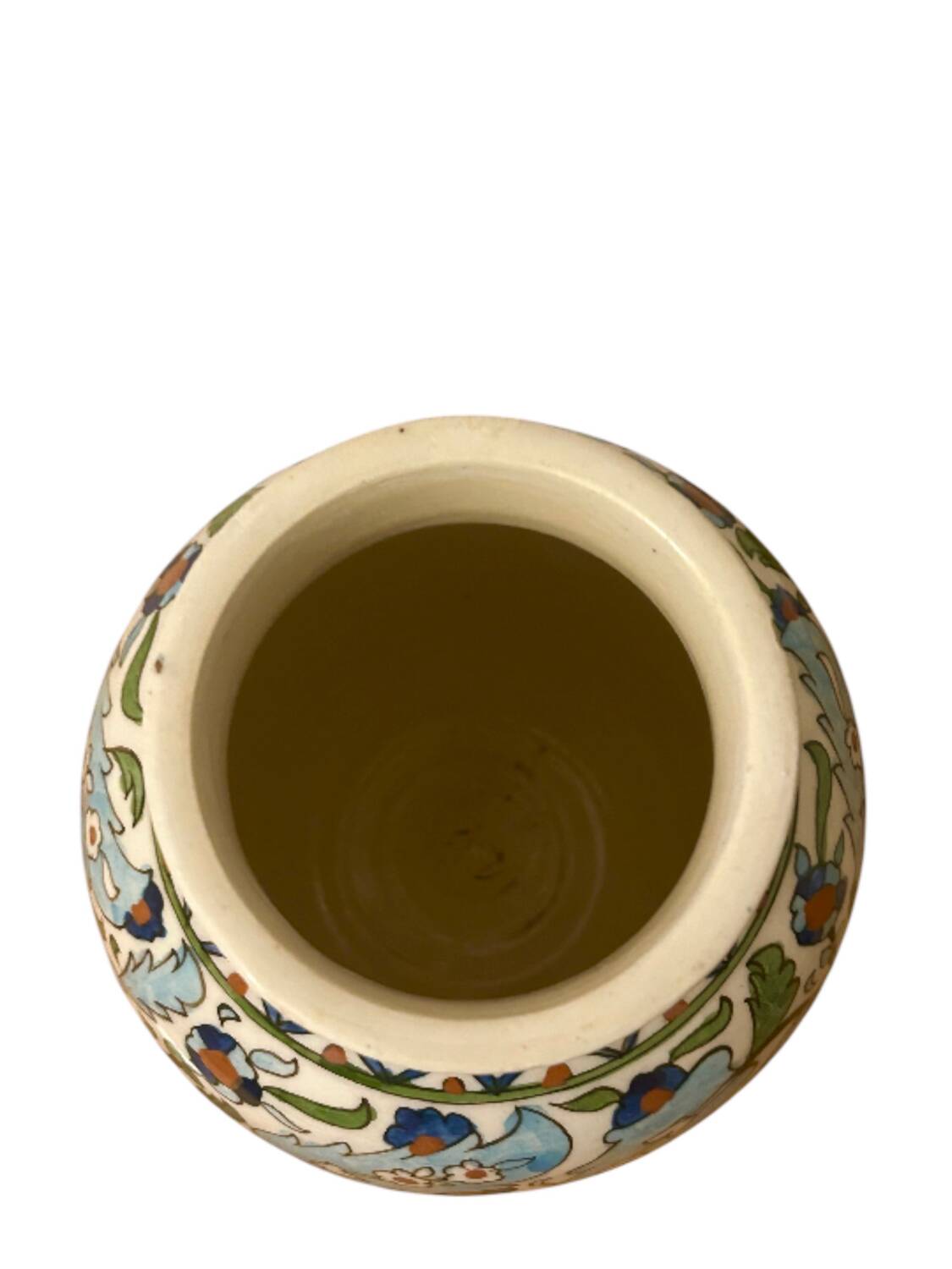 Mid-Century Iznik revival hand painted ceramic vase