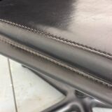 Italian Tito Agnoli for Matteo Grassi modernist Leather and steel desk chai