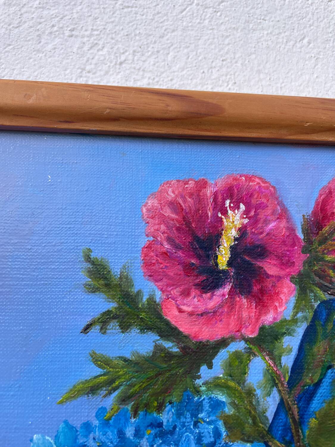Tableau peinture bouquet de fleurs huile sur toile 