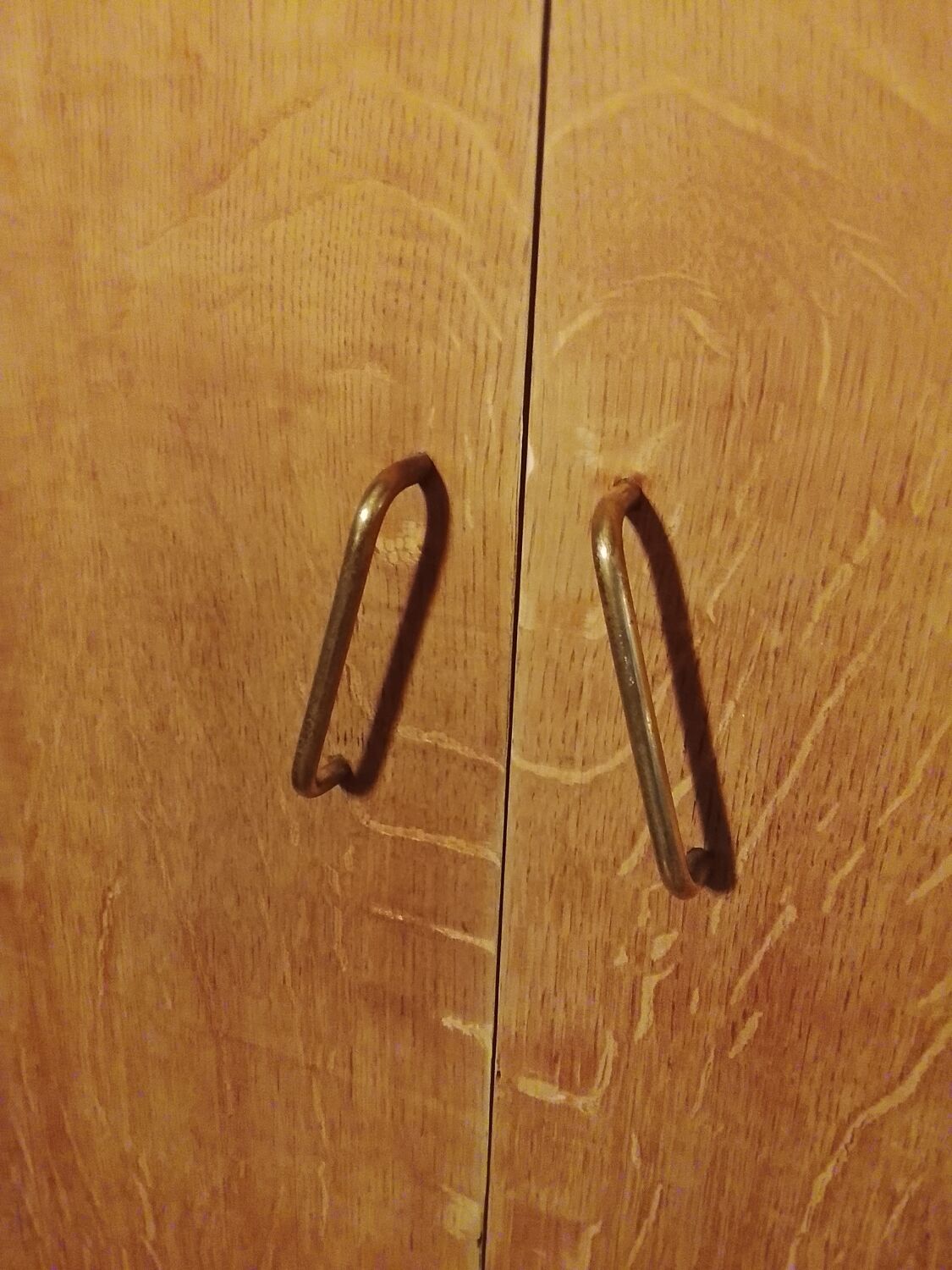 Vintage two-door wooden wardrobe