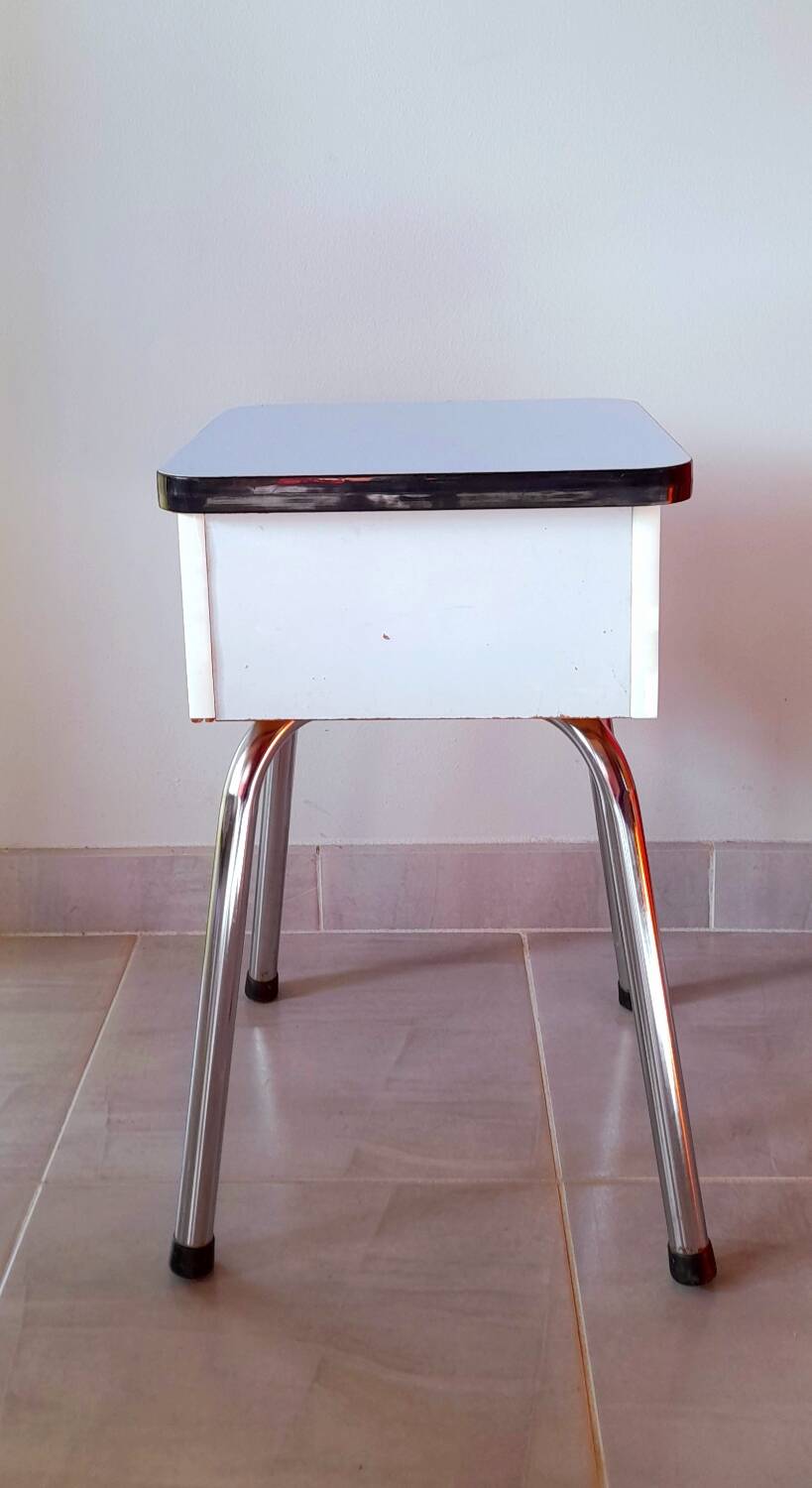 60s blue formica chest stool