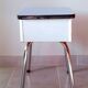 Tabouret coffre en formica bleu 60s