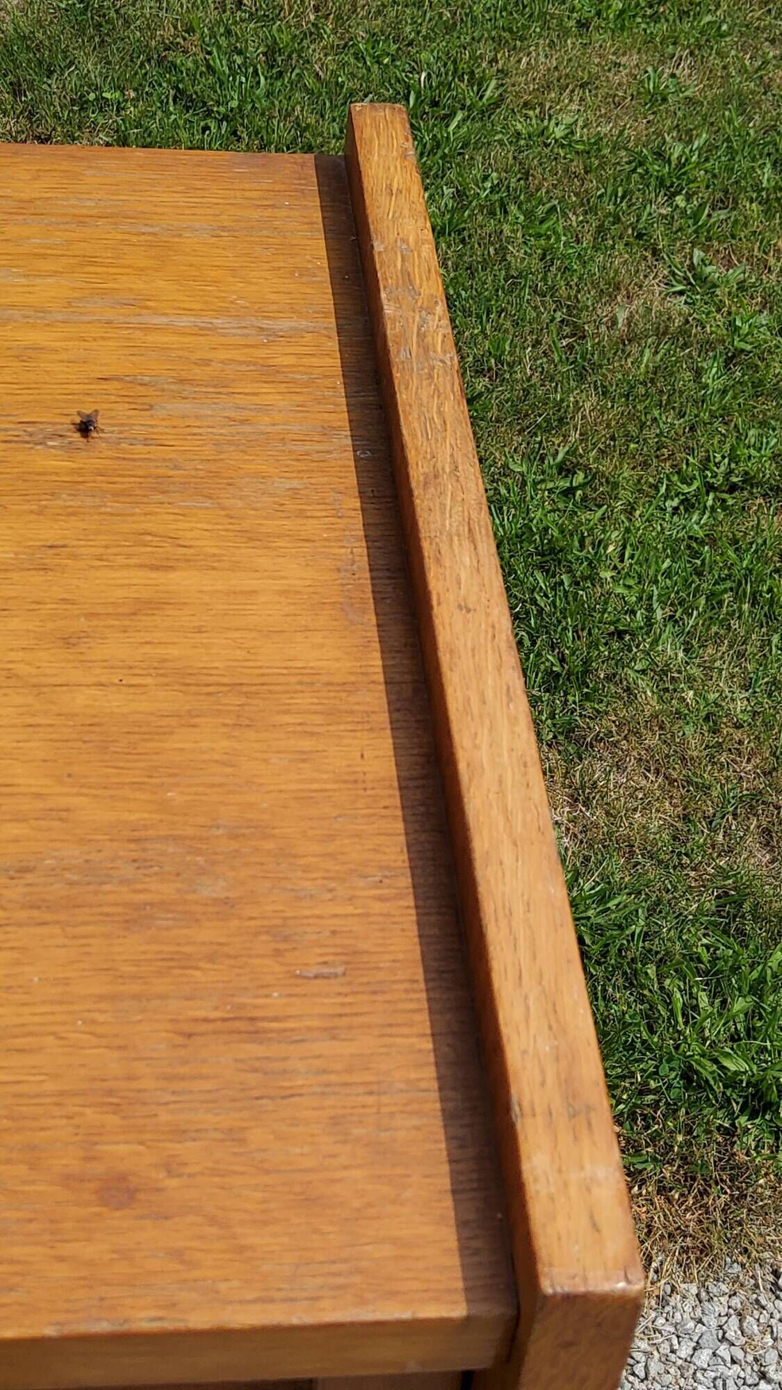 Vintage Golden Blond Oak Chest of drawers Feet Compass 6 Drawers 1 Door 50s