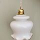 Vintage globe pendant lamp in white opaline