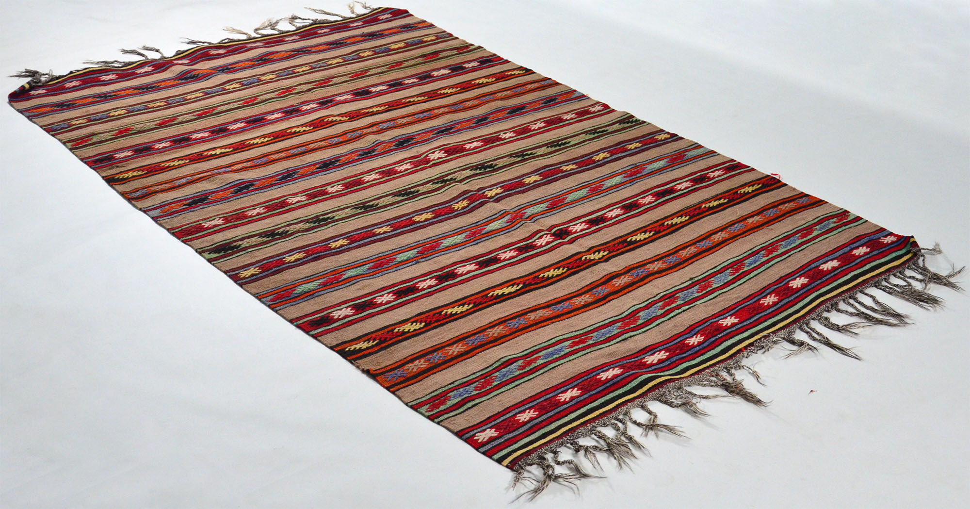 Anatolian handmade kilim rug 241 cm x 146 cm