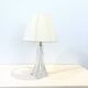 Vintage daum france 1960 crystal lamp base with pleated shade