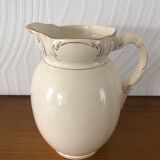 Pitcher / jug / ceramic pitcher with handle and gilding