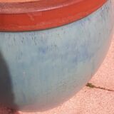 Cache pot in turquoise glazed earth, Jasper