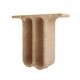 Modern Pair of Italian Ivory Travertine Consoles with Semi-Circular Arches