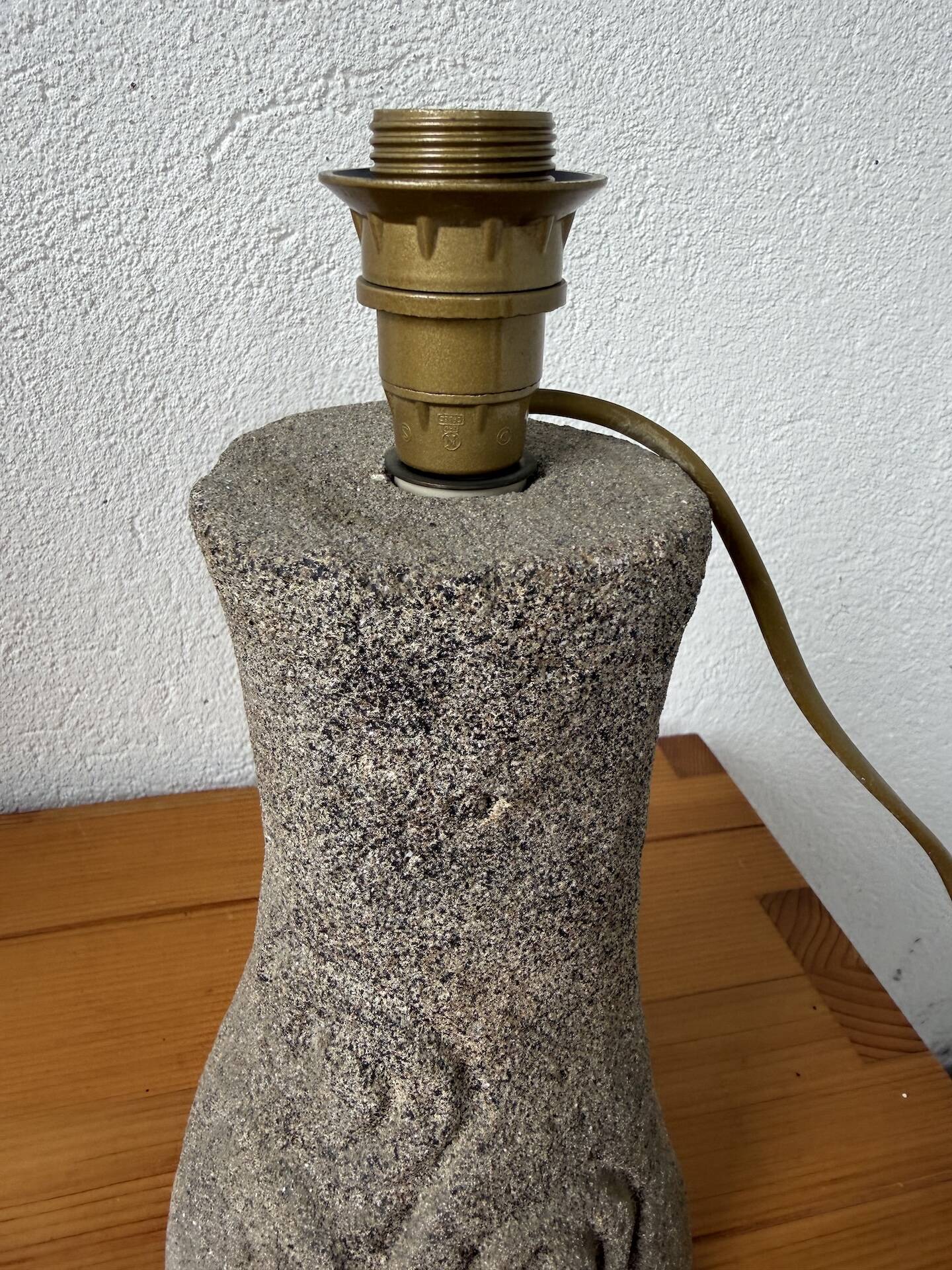 Lampe de bureau ou de table granit pierre sculptée 1970