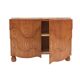 Paire de buffets en chêne avec plateau en travertin. Design contemporain italien.