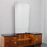 1940s Italian Art Deco Mirror Cabinet in Walnut Finish
