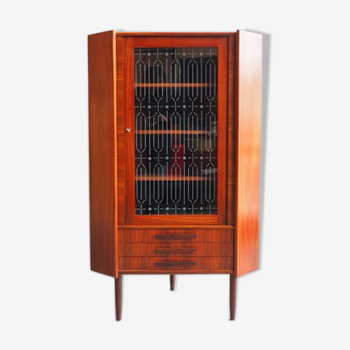 Corner cabinet with rosewood display case from the 60s
