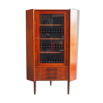 Corner cabinet with rosewood display case from the 60s