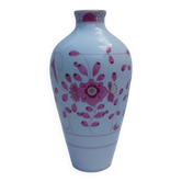 Vintage porcelain vase with Indian painting in purple by Meissen, 1980