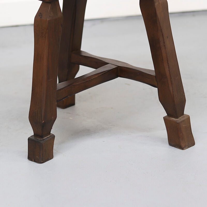 Antique Rustic Farmhouse Wabi Sabi Oak Butcher Block or Side Table