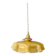 Suspension abat-jour vintage en opaline jaune