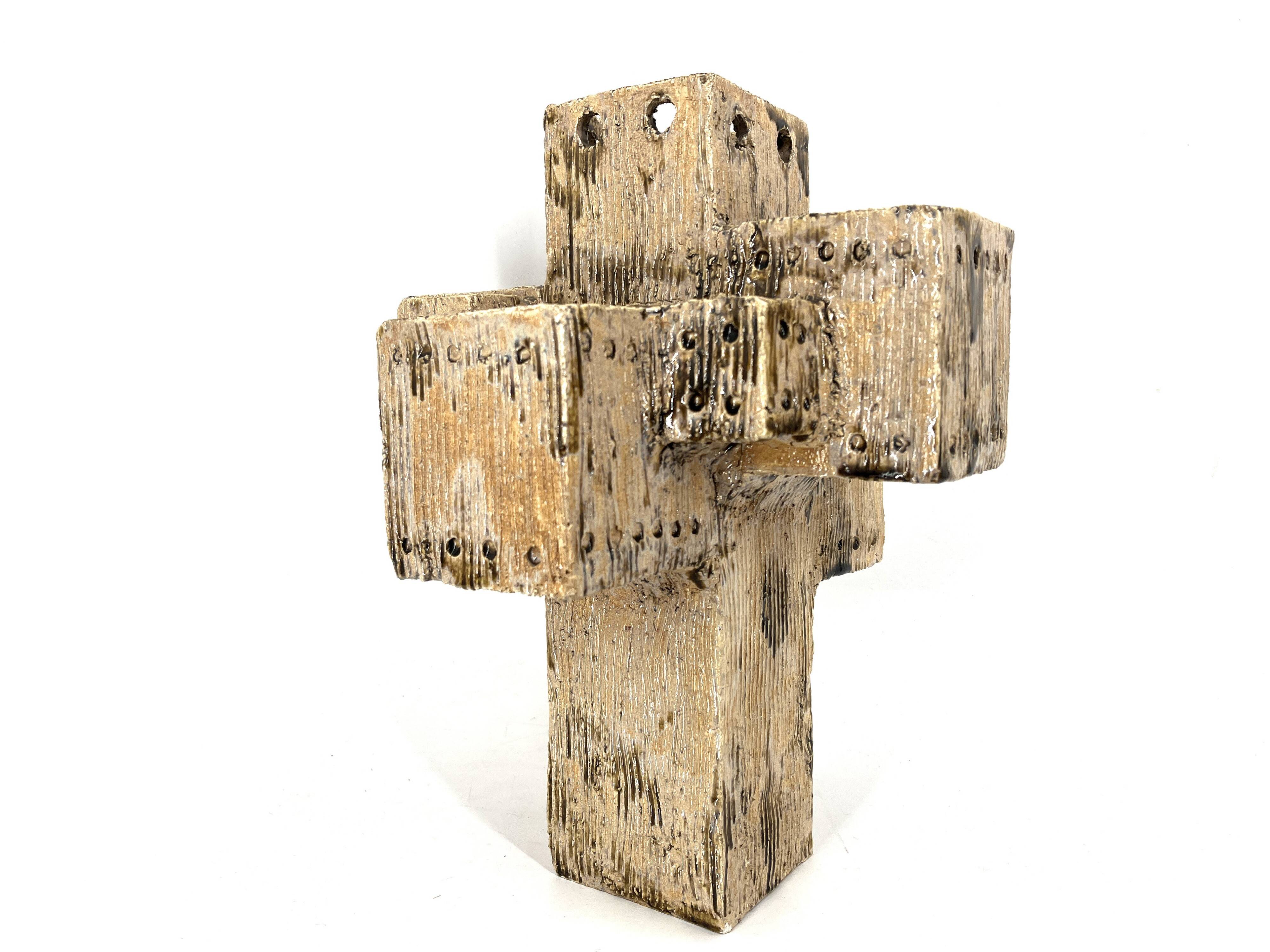 Vase en céramique brutaliste, années 1960